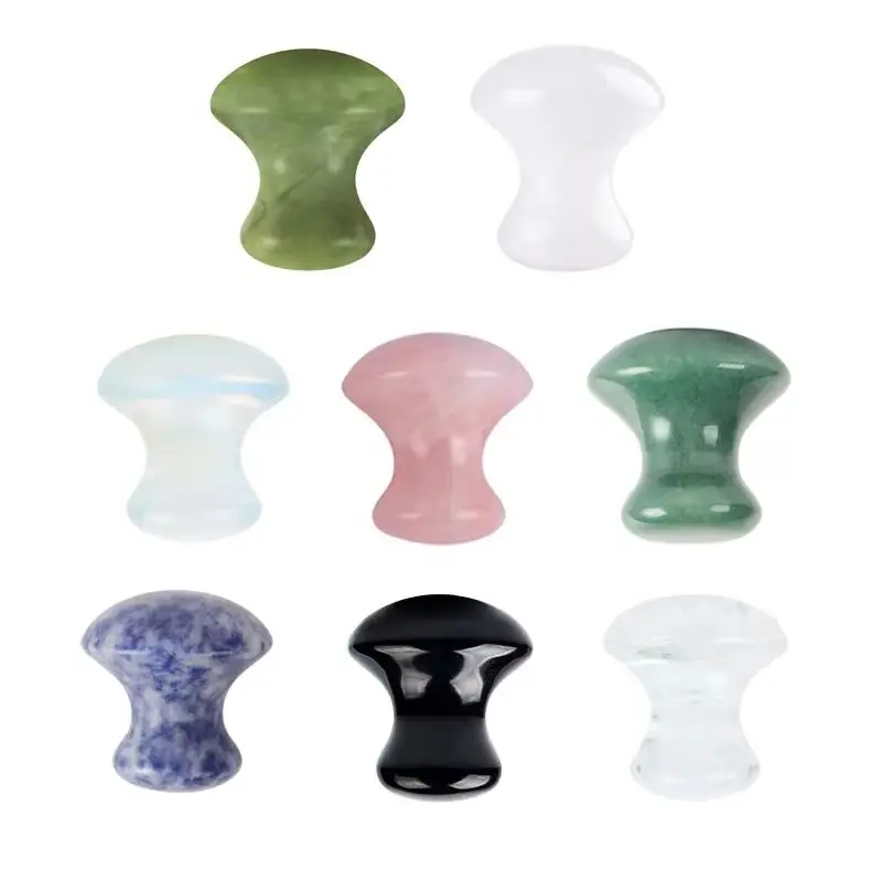 

Натуральный нефритовый гриб в форме кварца, массажный инструмент Гуа Ша, кристалл, камень Гуаша для спа, расслабляющий, медитационный, скребковый массажер