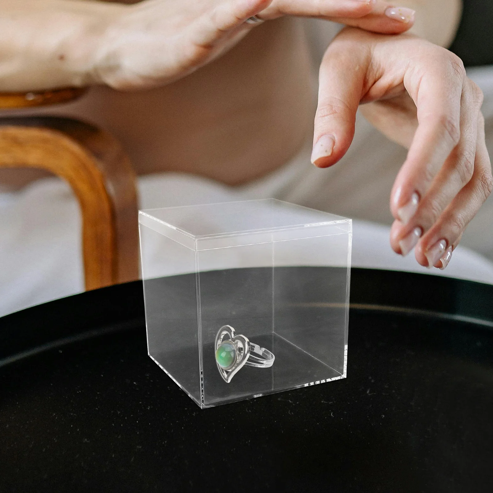 

4pcs Acrylic Packaging Box 10x10x10cm Clear Candy Container Square Storage Jewelry Case Lids Gifts Favors Boxes