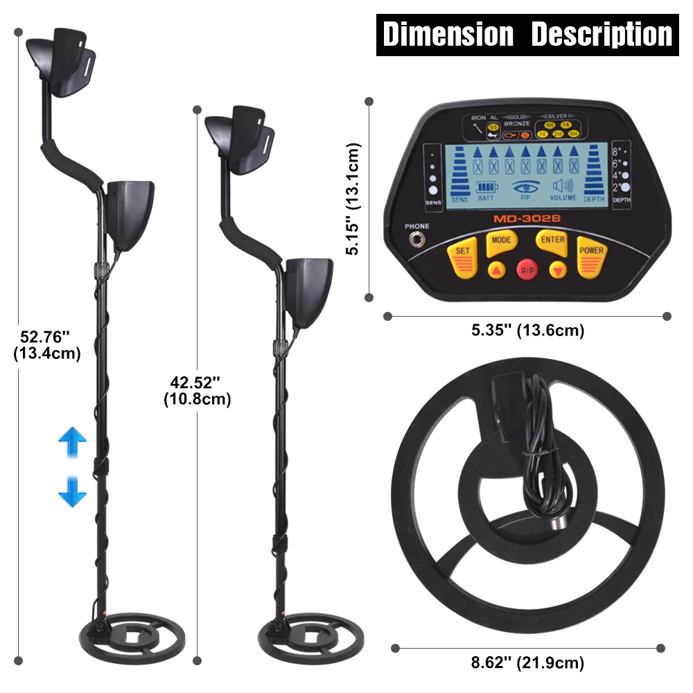 MD-3028 Underground Metal Detector for Long Range Gold Metal Detector Pipe and Iron Detection Recycling