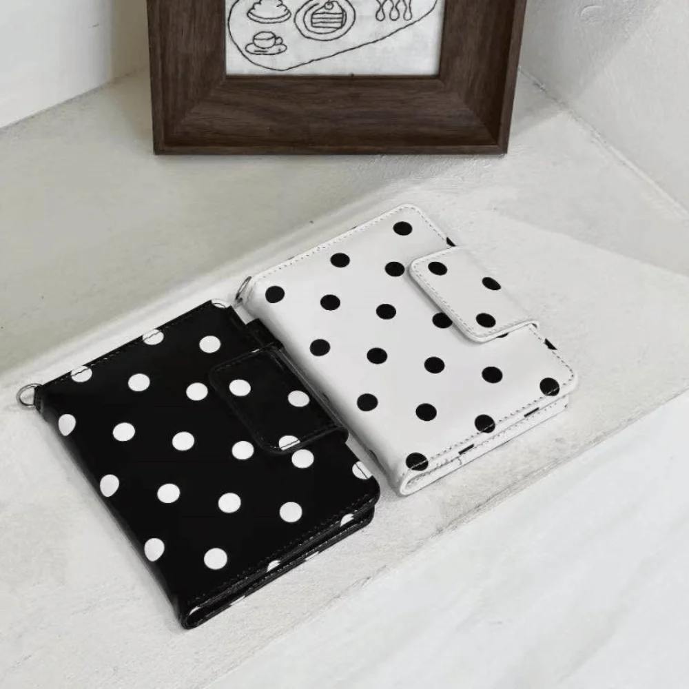 

Multifunctional Polka Dot Passport Holder Multi-Card Slot Slim Design Card Storage Bag Lightweight Black White