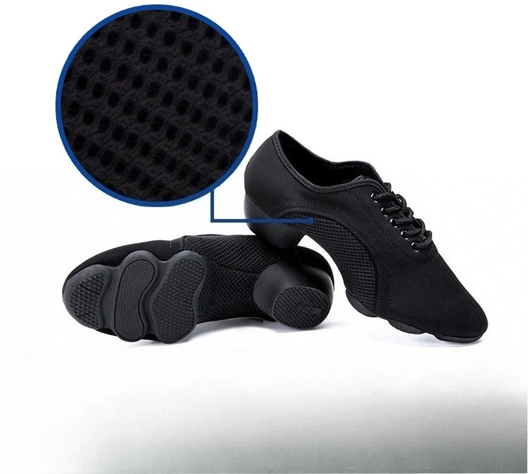 Black Professional Salsa Dance Shoes Men Women Standard Ballroom Tango Latin Teacher Dance Shoes Canvas Jazz Sneakers