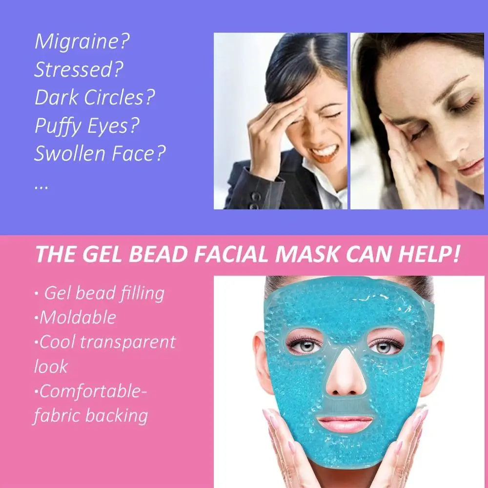 Łagodzi zmęczenie Ice Gel Eye Face Mask Reduce Face Puff Gel Beads Compress Sleeping Ice Pack Zimne i gorące ciepło Wielokrotnego użytku