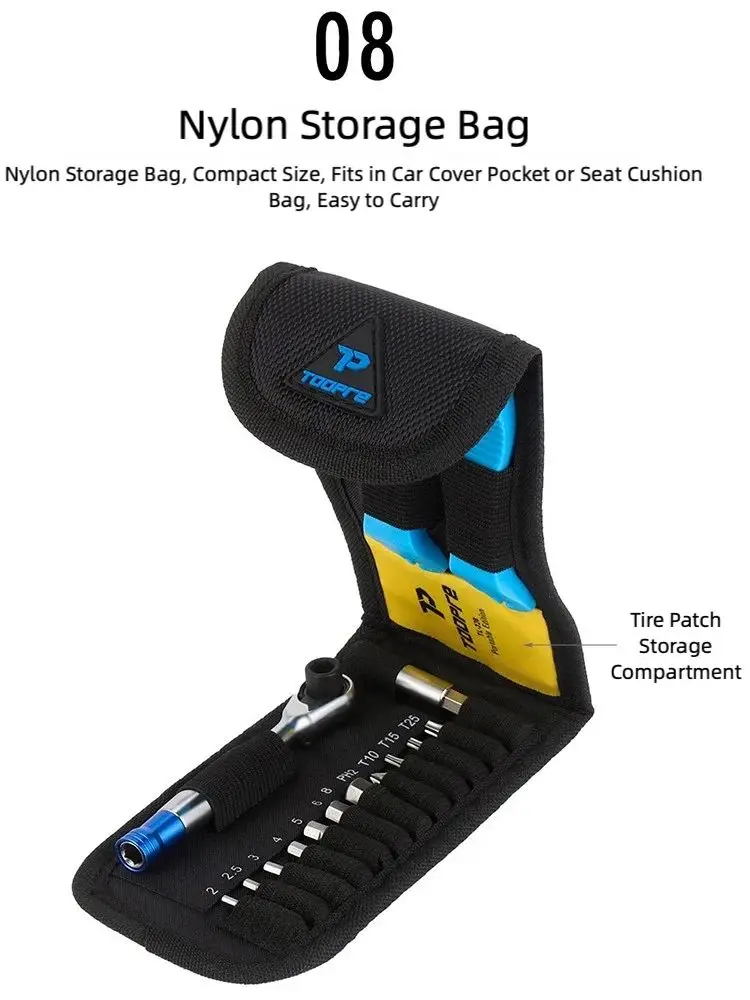 AliExpress TOOPRE Bicycle Ratchet Wrench Repair Set Portable Edition Multi Functional Bike Tire Wrench Tyre Tire Patch Repair Tool Kits