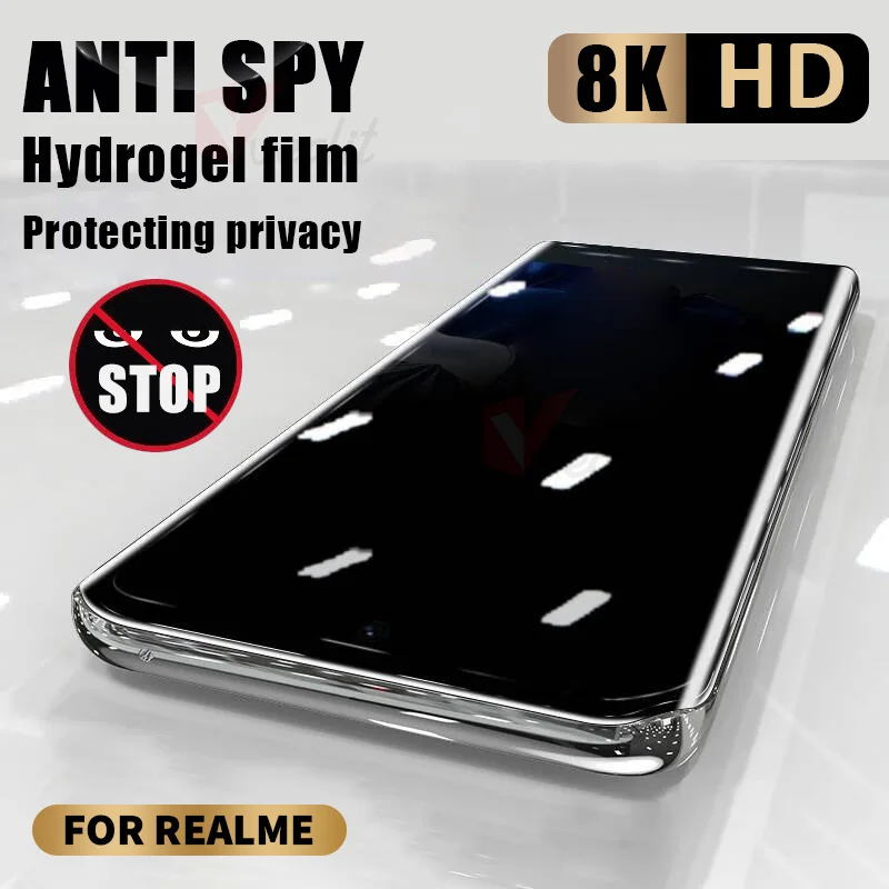 Anti Spy Privacy Self Healing Hydrogel Film For Realme 12 11 10 Pro plus Screen Protectors Not Glass For Realme GT5 Pro