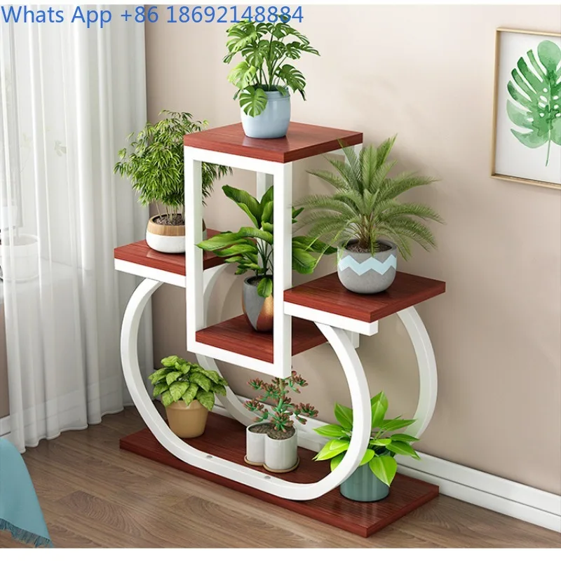 Balcony Indoor Bay Window Storage Living Room Succulent Green Radish Floor Space-Saving Flower Pot Stand Multi-Layer