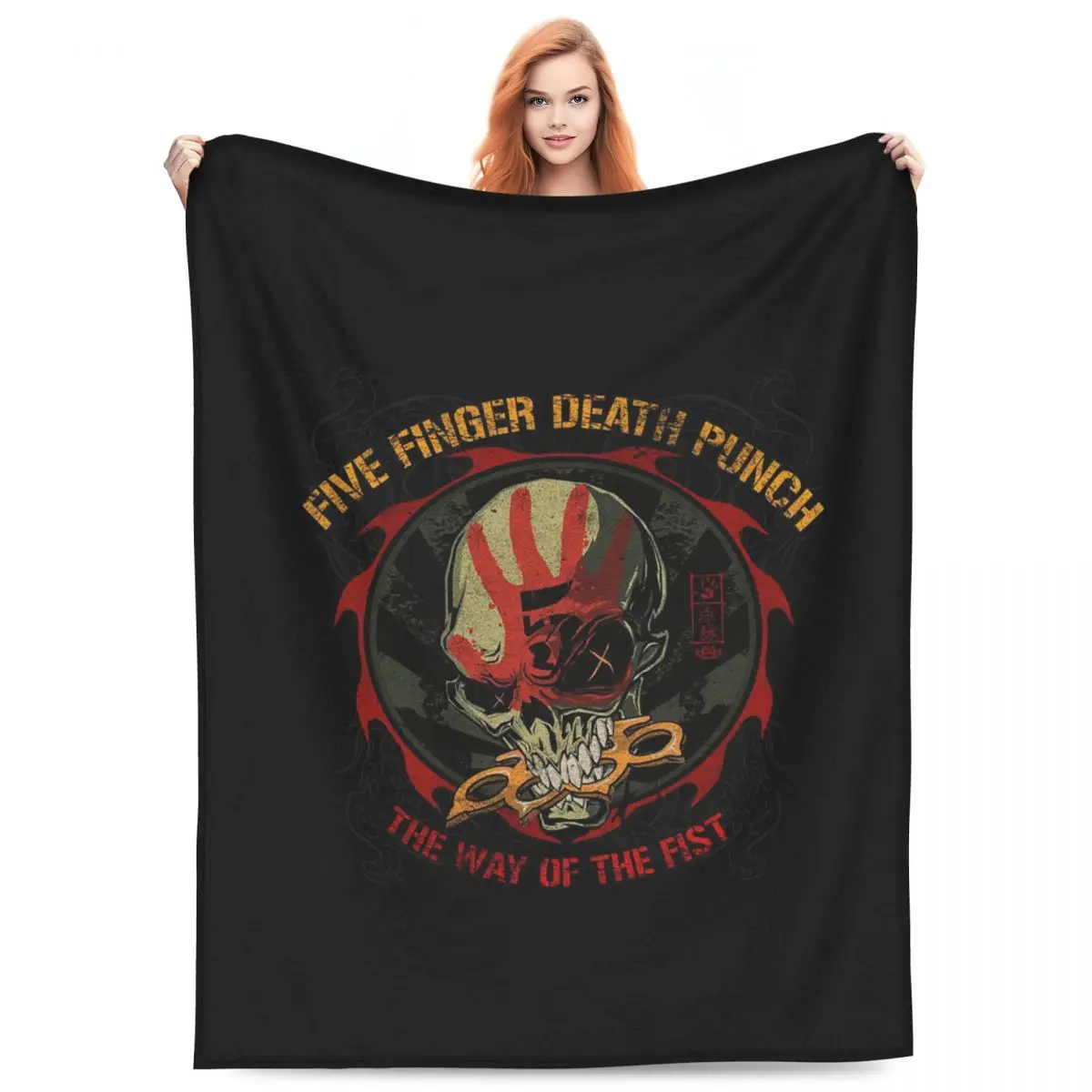 Five Finger Death Punch Blankets Flannel Sofa Throw Blanket Breathable for Home Bedroom Throws Bedspread Quilt