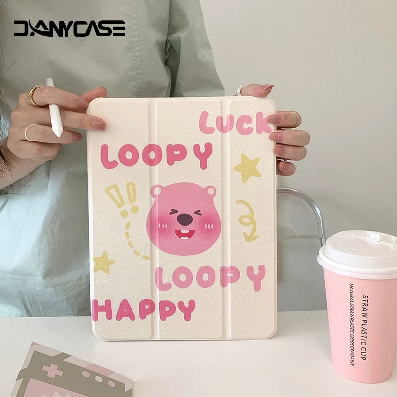 

3 Fold Cute Case for ipad Air 7th Gen Case for ipad A16 11/10th 10.2 " Mini6/7 Air5/4 Pro 12.9 11 13 M3 M4 M2 Cover with Pencil