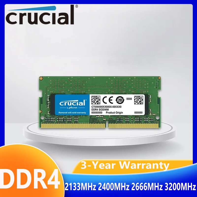 Memoria RAM Crucial de 8GB, 16GB, 32GB, DDR4, 16GB, 3200MHz, 2400MHz, 2666MHz, 2133MH, DDR4, 8GB, 2400MHz, para ordenador portátil, Notebook, Mac Book