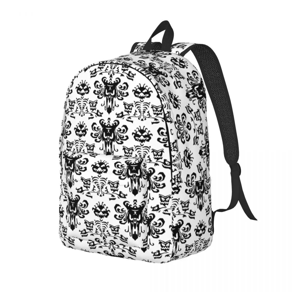 White Haunted Mansion Canvas Backpacks for Men Women School College Student Bookbag Fits 15 Inch Laptop Halloween Grimace Bags