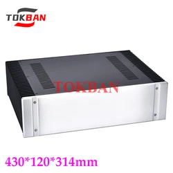Tokban Audio 430*120*300mm Aluminium Class A Power Amplifier Chassis Enclosure with Heat Sink DIy Amp Case Shell