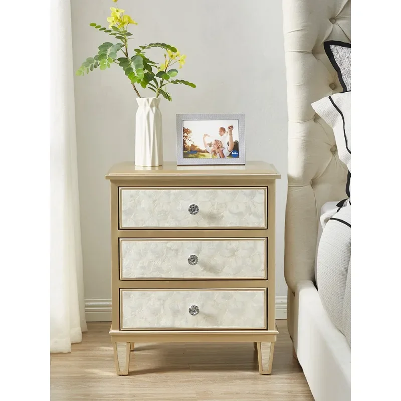 Y Shell Light Luxury Bedside Table Simple Postmodern Solid Wood Storage Cabinet Furniture