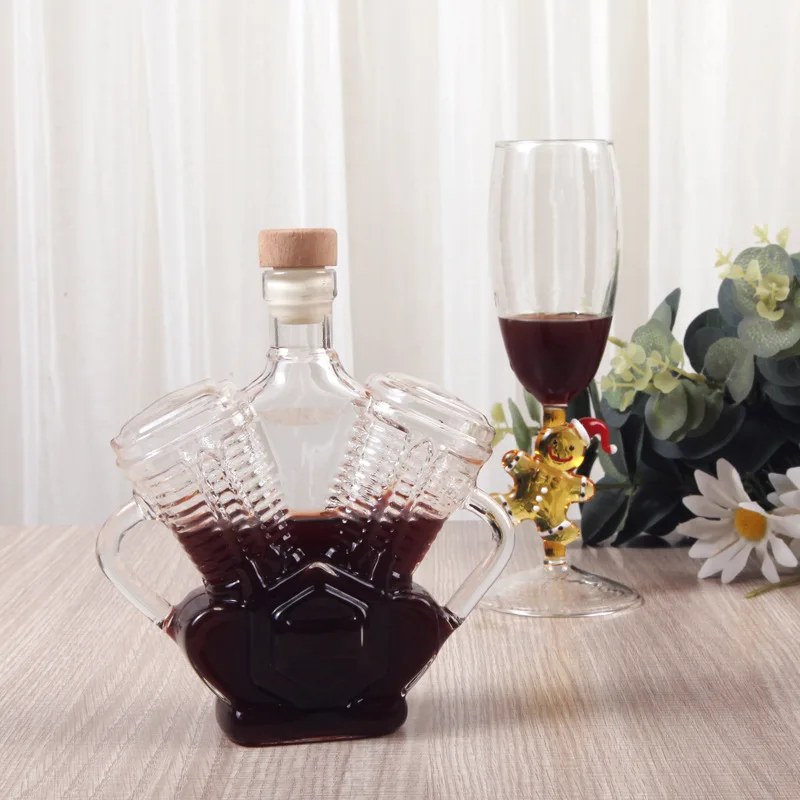 Motorcycle Engine Shaped Whiskey Decanter Bottle Home Decor Unique Alcohol Container for Dining Room Display Cabinet