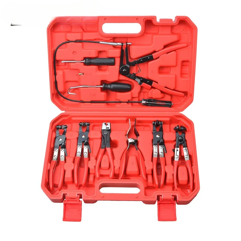 

9Pcs Hose Clamp Ring Plier Clip Set Flexible Cable Plier Swivel Jaw Tool Remover Auto Hand Tool Set SK1002