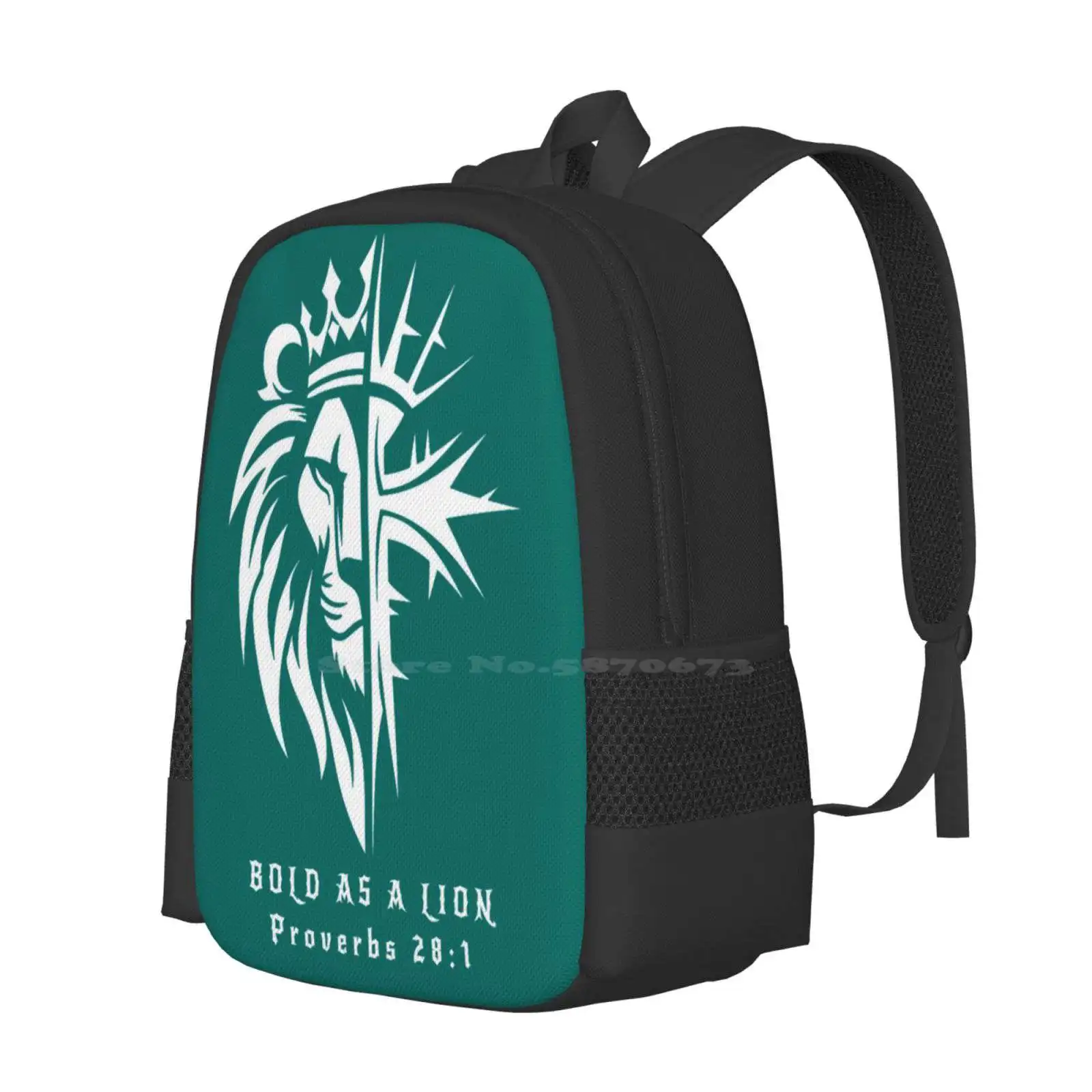 Bold As A Lion - White Hot Sale Schoolbag Backpack Fashion Bags Jesus Lion Judah Proverbs Bible Savior