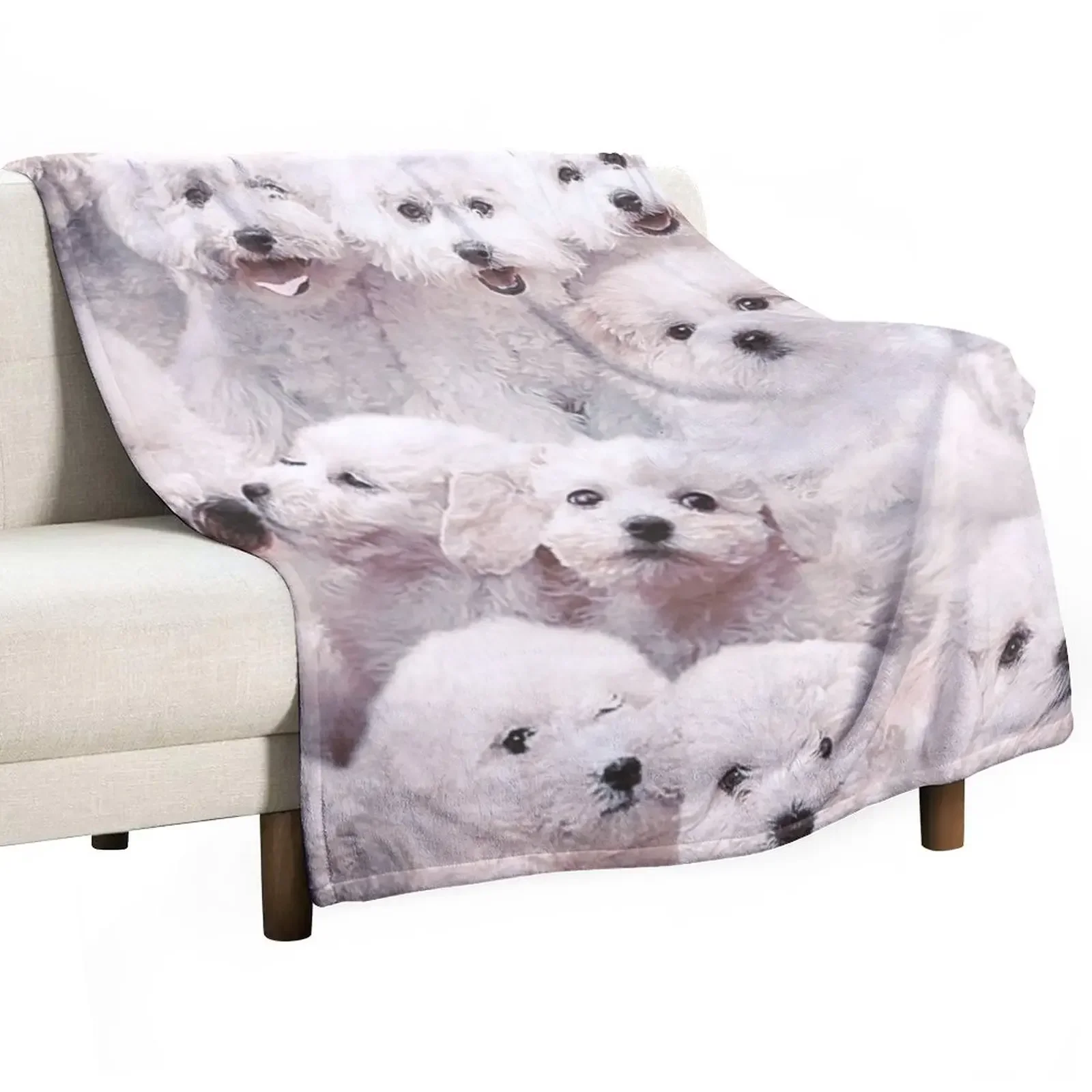 

Bichons - Dogs Throw Blanket Bed covers Plush Blankets