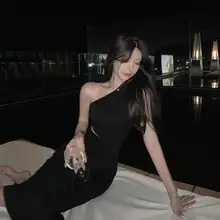 Elegant High-Waist Split Bodycon Dress For Women'S Special Occasions.