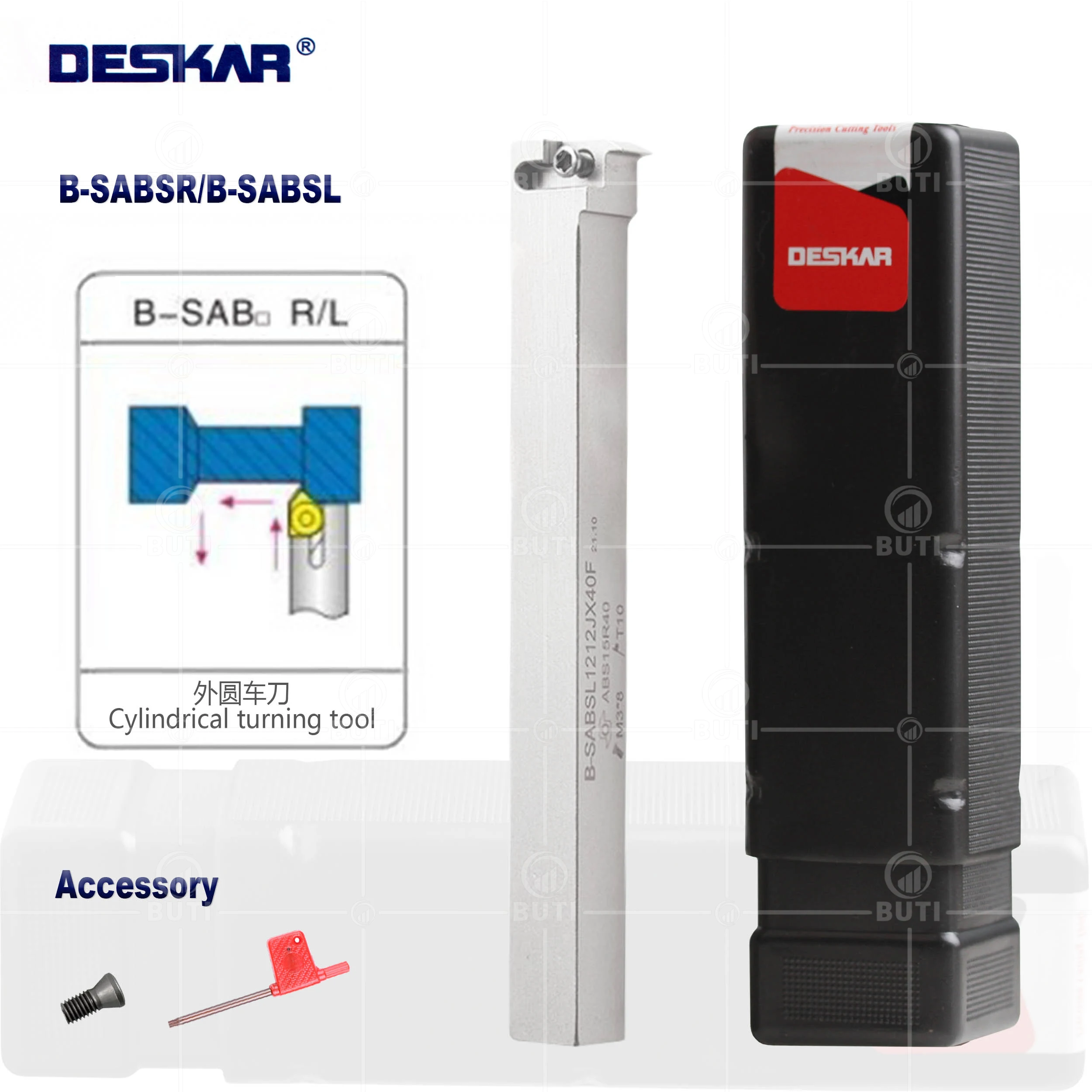 

DESKAR 100% Original B-SABSR B-SABSL B-SABSR08/10/12 CNC Metal Lathe Cutter White Holder Turning Tools Bar For Walking Machine