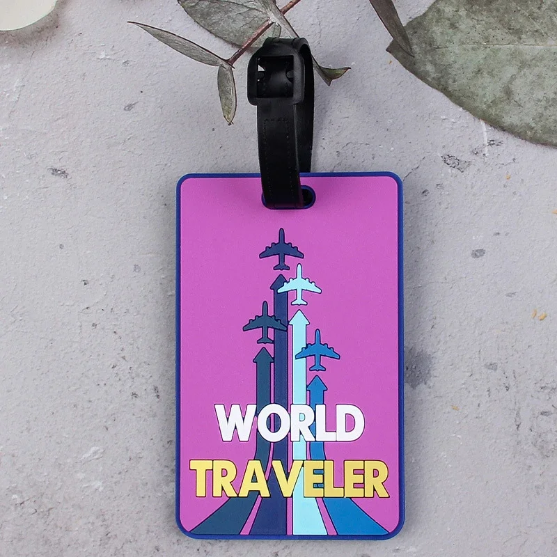 1pc PVC Weiche Gummi Gepäck Tag Kreative Koffer Mode Stil Silikon Tragbare Reise Halter Reise Zubehör Gepäck Tags – Detail 14