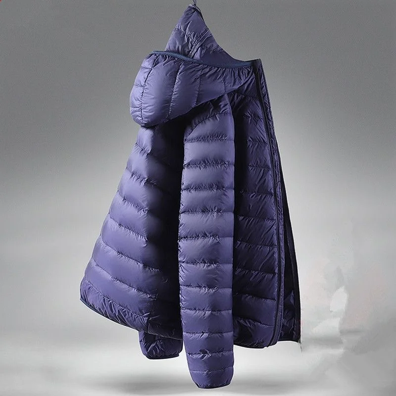 

Lightweight ort down Cotton Jaet for Men Hooded Autumn Winter Faion Casual Cleanfit Sle Zipper Closure Color