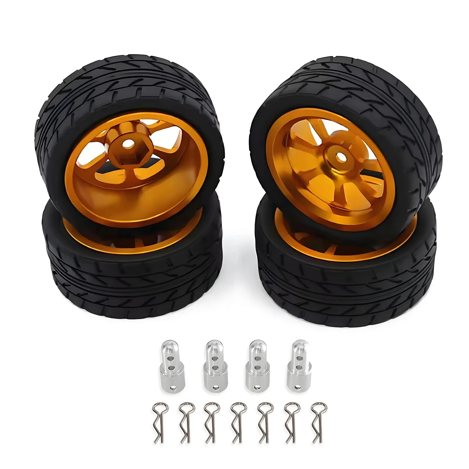 

4pcs For MJX HYPER GO 14303 14302 14301 Metal Wheel Tires 1/14 Rally CNC High Strength Metal Wheels Height increasing set