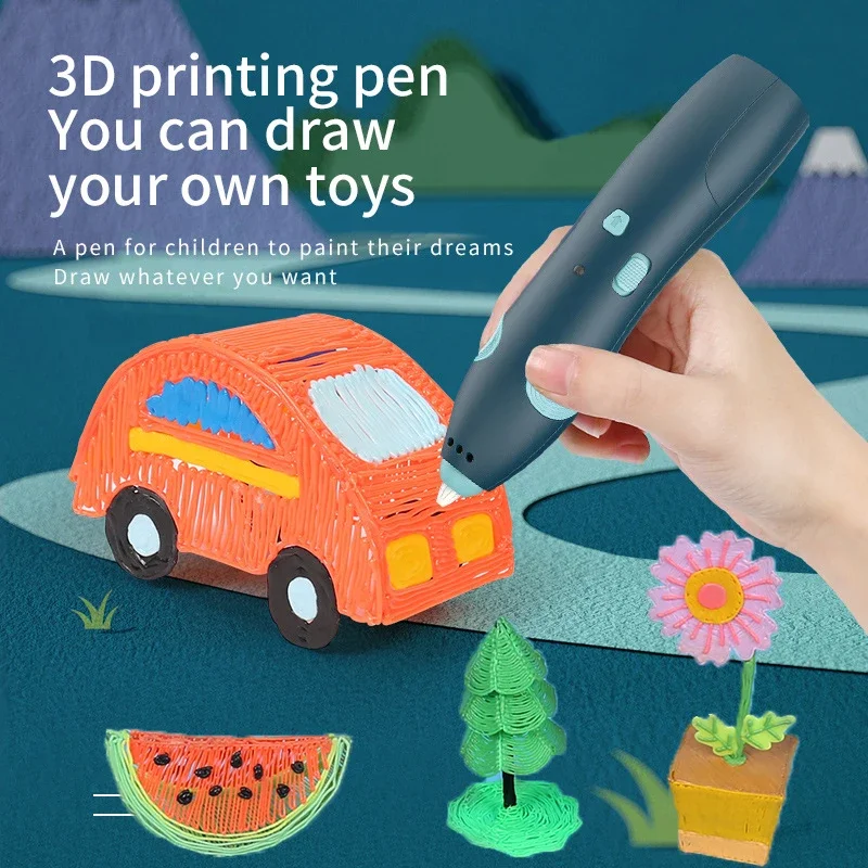 3D Printing Pen Wireless Low Temperature Graffiti Pen Children's Painting  DIY Creative Toy 3D