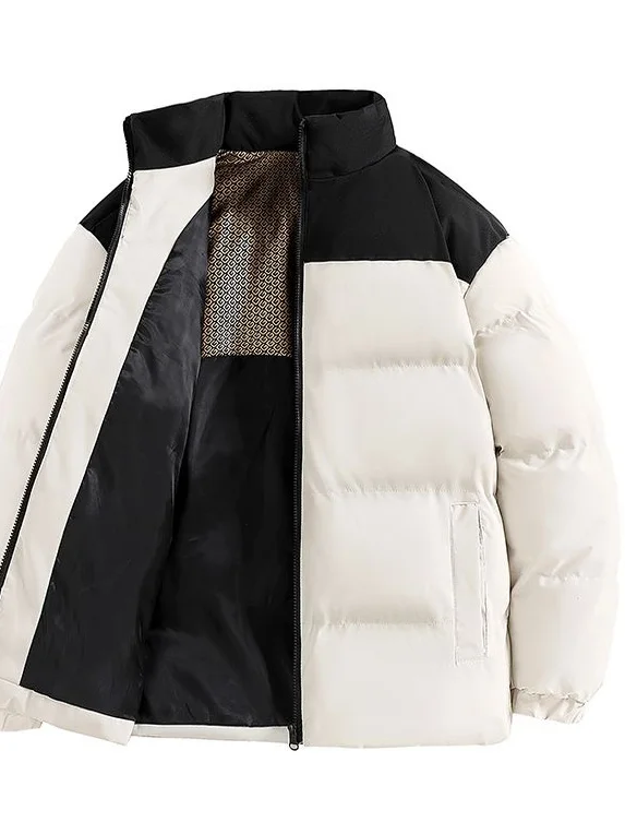 

Мужская утепленная хлопковая куртка-бомбер на молнии, ветрозащитная, теплая, с длинными рукавами, повседневная, цветная