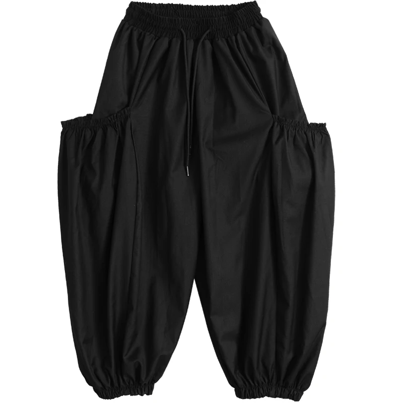 Pantaloni Casual da uomo a gamba larga primavera ed estate nuovi pantaloni incrociati giapponesi di marca di moda Hong Kong pantaloni larghi a nove punte di grandi dimensioni