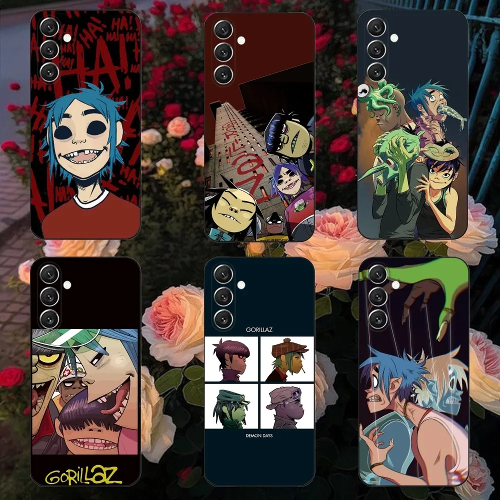 G-Gorillaz Rock Band Cartoon Phone Case For Samsung Galaxy A13,A21s,A22,A31,A32,A52,A53,A71,A80,A91 Soft Black Cover