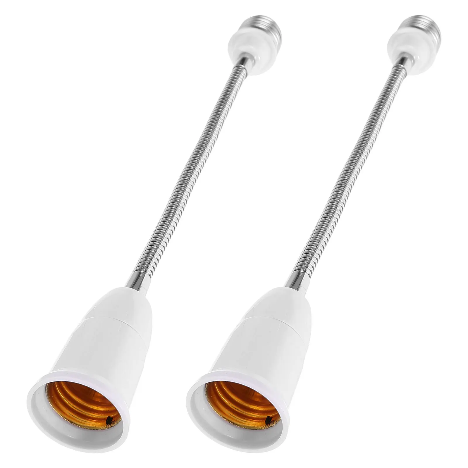 

2Pcs E27 Light Bulb Socket Converter Rotatable Flexible Extension Lamp Base Adapter Extender for Home Office and Shop Lighting
