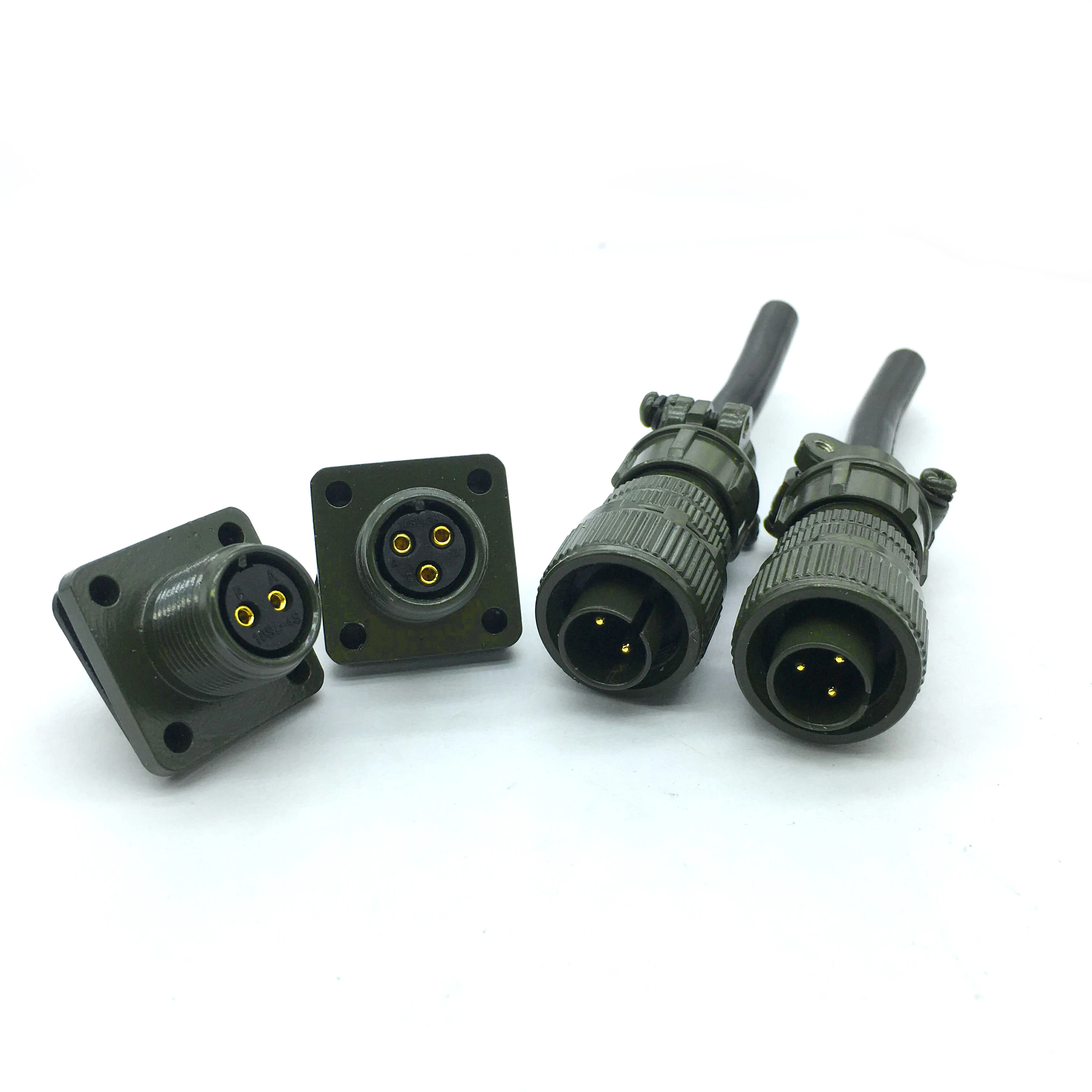 

Reverse American Standard Aviation Plug MS3106A10SL-3S MS3102A10SL-3P 3-Pin / MS3106A10SL-4S MS3102A10SL-4P 2-pin Gold