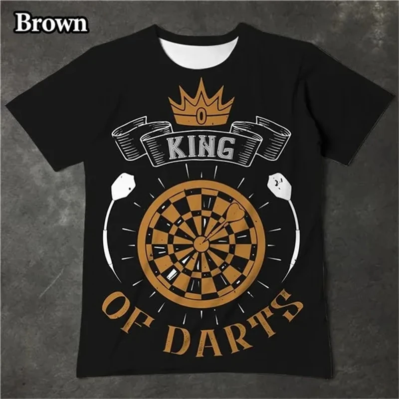 Newest Men's Fashion 3D Printing Dart Board T-Shirt Summer Casual Short Sleeve Funny Streetwear Graphic Tees Tops Tshirt Apparel