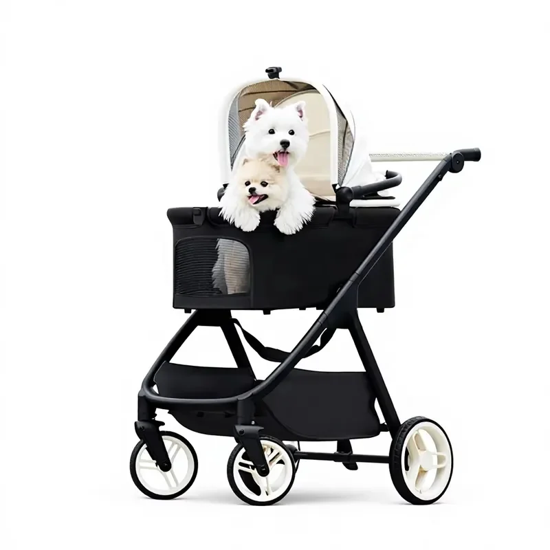 Lightweight Foldable Pet Stroller Dog and Cat Cart Trolley for Outdoor Travel
