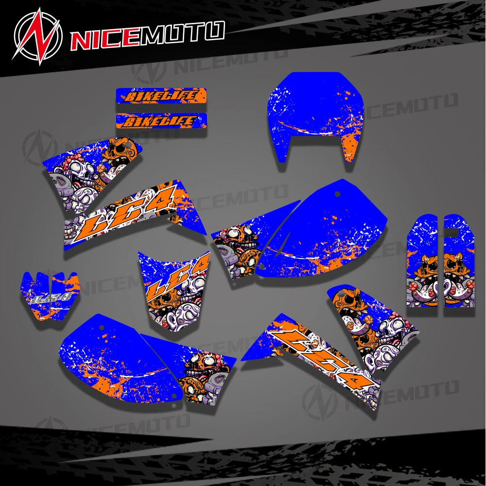 

Для KTM LC4 Enduro 1999 2000 2001 2002 2003 2004 2005 2006 2007 графические наклейки наклейки мотоцикл фон индивидуальный номер