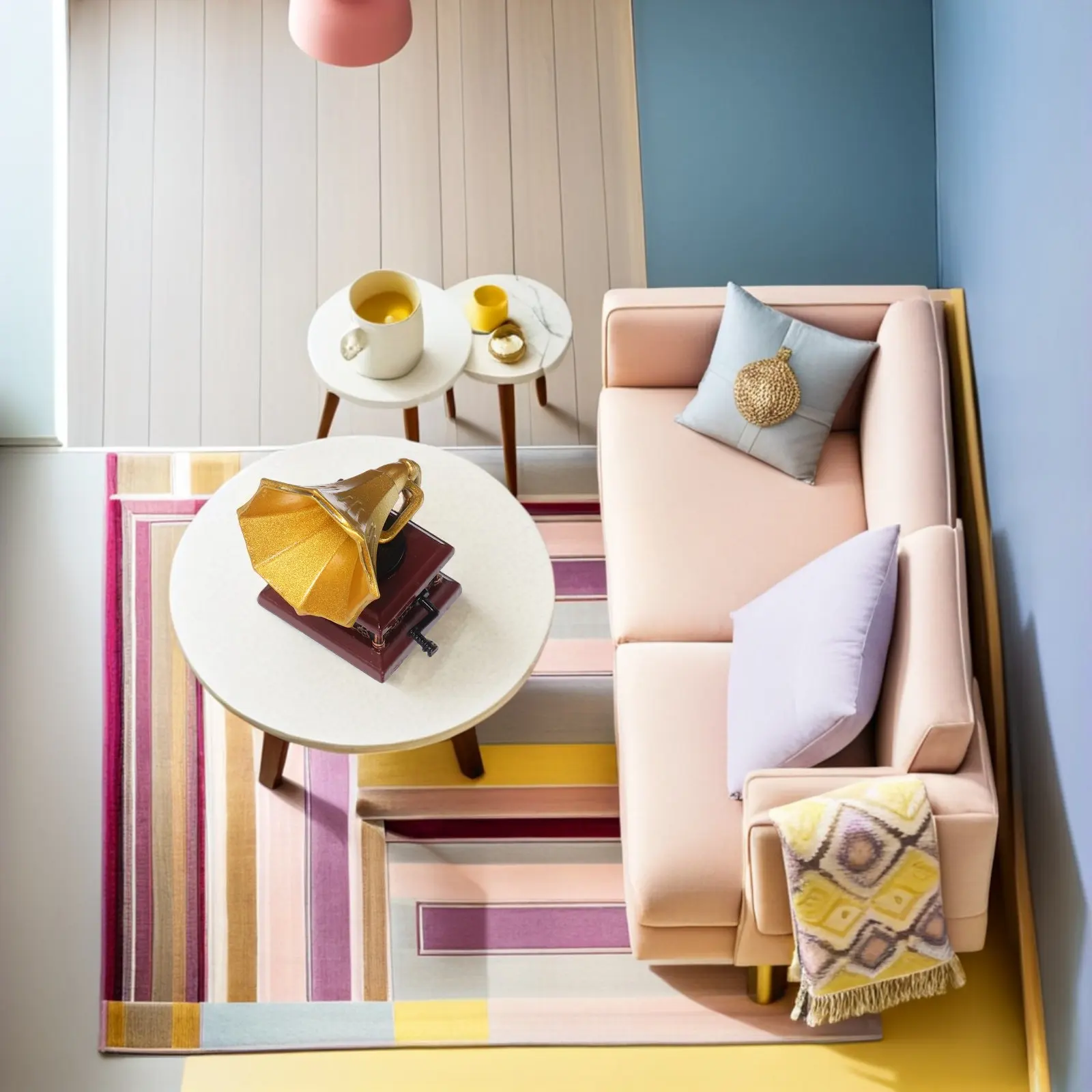 

Miniature Retro Phonograph Vintage Record Player Dollhouse Accessories Tiny House Ornaments Retro Home Decor Music Decorations