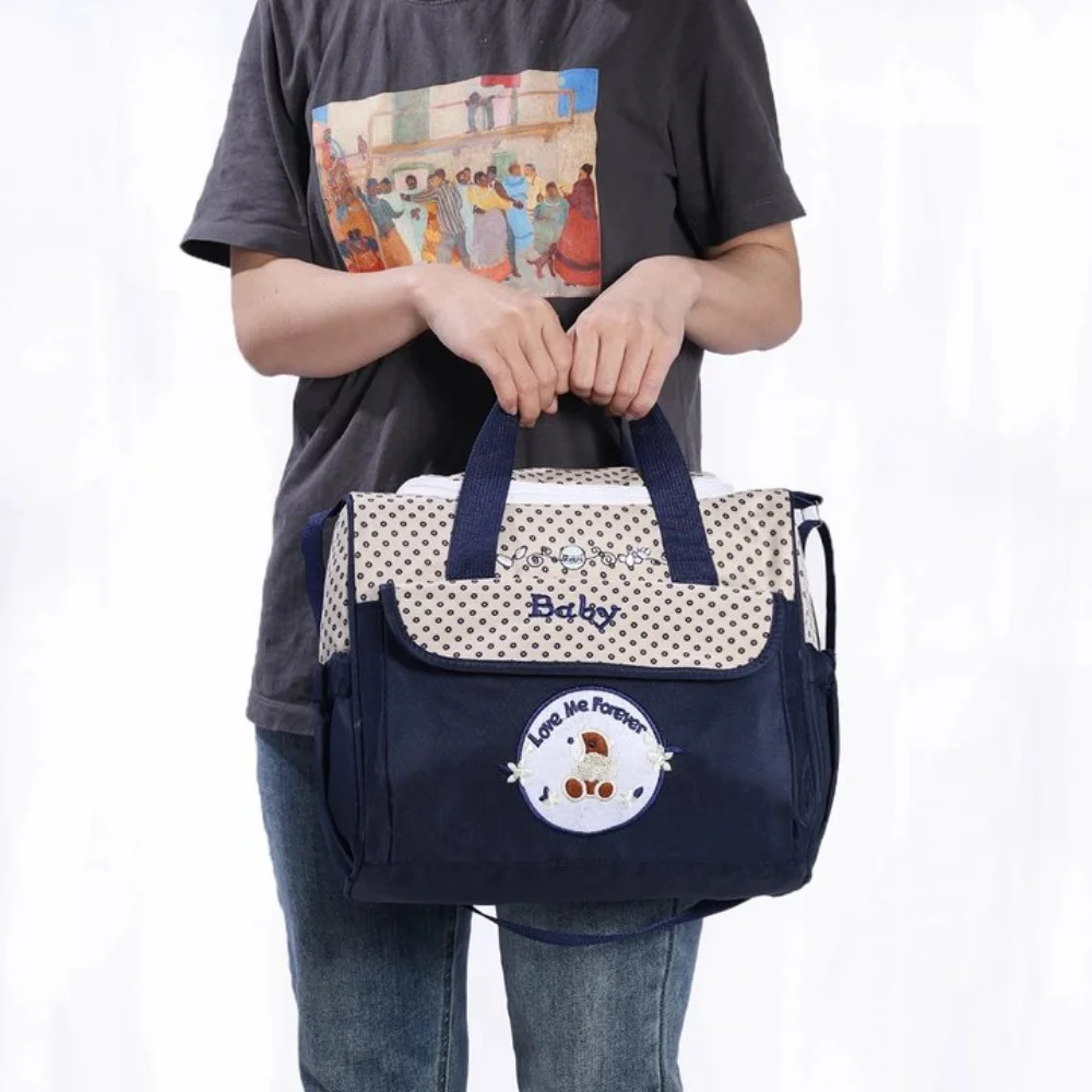 المحمولة تخزين حقيبة حفاضات الطفل Crossbody متعددة الوظائف الأم الأمومة حزم حقيبة يد من القماش الطفل الاشياء أكياس الحفاض رعاية الطفل #2