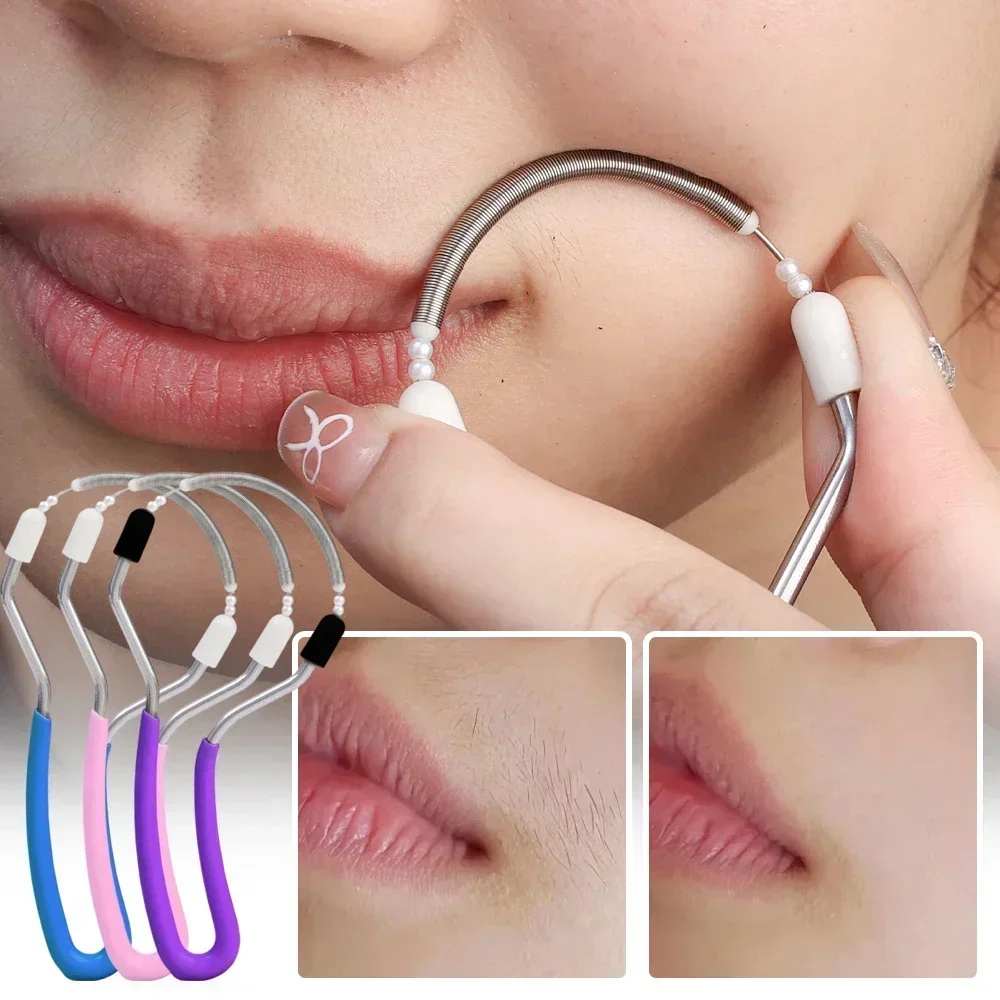 Portable Facial Hair Remover Threading Face Epilator Painless Lip Chin Neck Hair Epilator Spring Facial Beauty Tools for Women