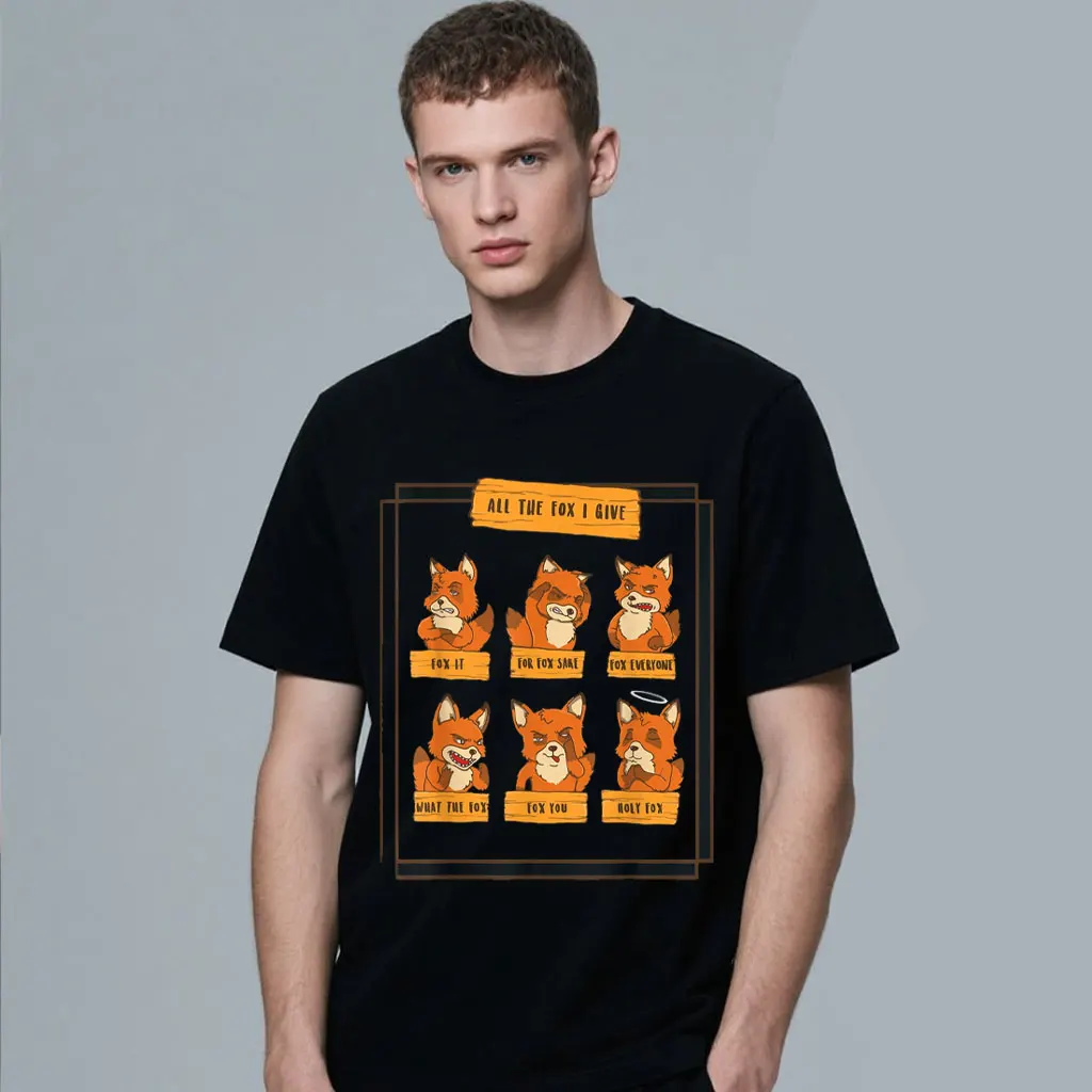 All The Fox Give Funny No Fox Given citas regalo camiseta Camisas hombres Top personalizado para hombres Camiseta de algodón fiesta Hip Hop Ropa Hombre