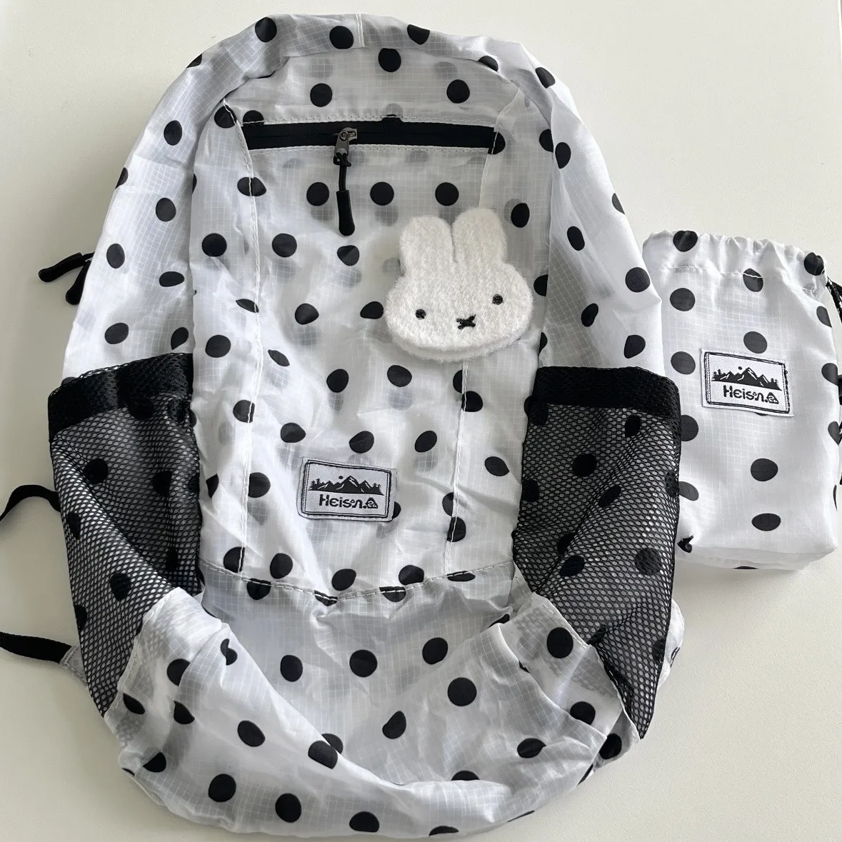 heisan-polka-dot-nylon-backpack-outdoor-mountain-sports-bag-casual-women's-bag-fashionable-backpack-leisure-teenage-bag
