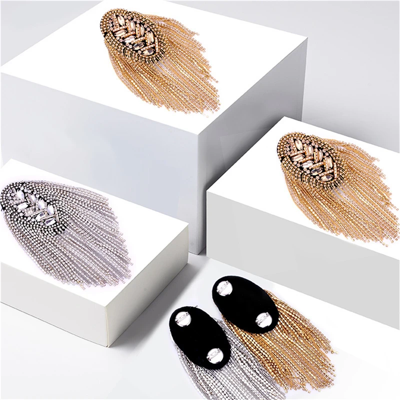 1 قطعة مجوهرات الكتف اليدوية الموضة شرابة الراين الكتفيات الملابس والاكسسوارات بروش الكتفية دبابيس هدية