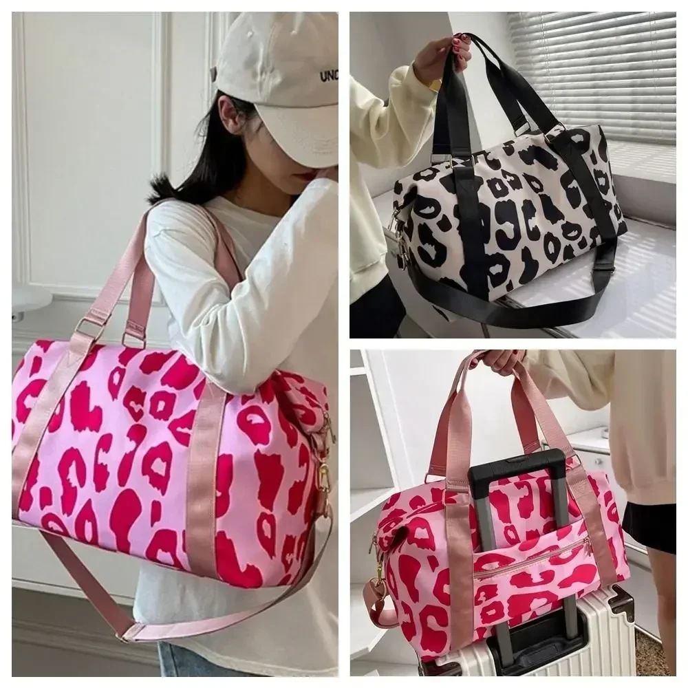Duffle Bag for Travel Leopard Print Gym Sports Fitness Duffel Bags with Shoulder Strap Beach Weekend Carry On Luggage Handbag