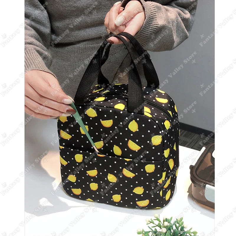 Black Women with Crow Print Lunch bag Afro Women Students School Picnic Bag Boys Girls Food Pouch Outdoor Hiking Food Bag