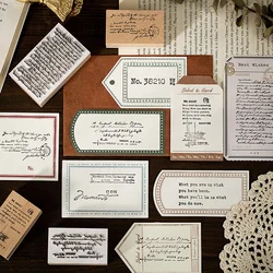 Yoofun-sello de goma de madera para álbum de recortes, sello estándar para diario, diario, Vintage, Meet, Inglés