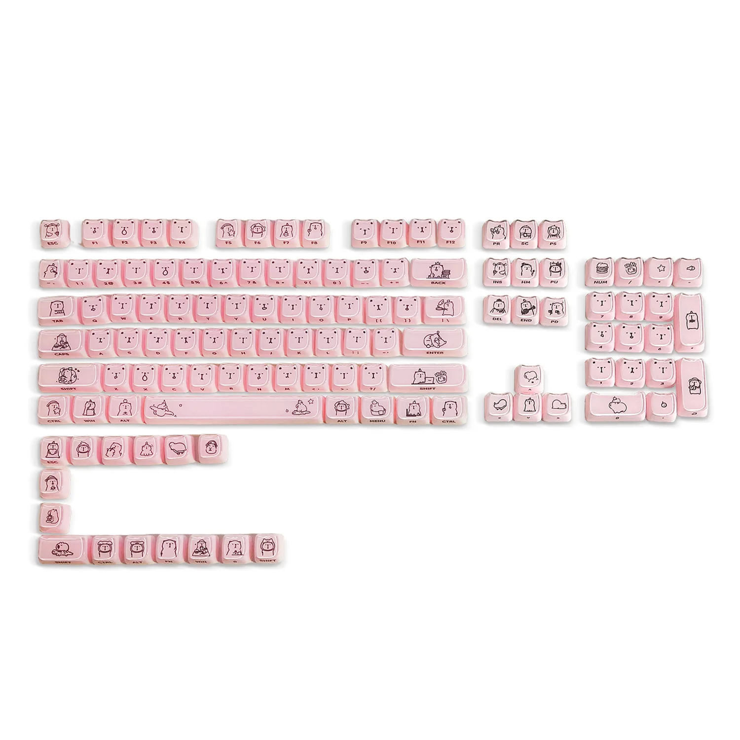 MAO high crystal jelly side engraved keycaps  high value customized two-dimensional luminous PC transparent keycaps