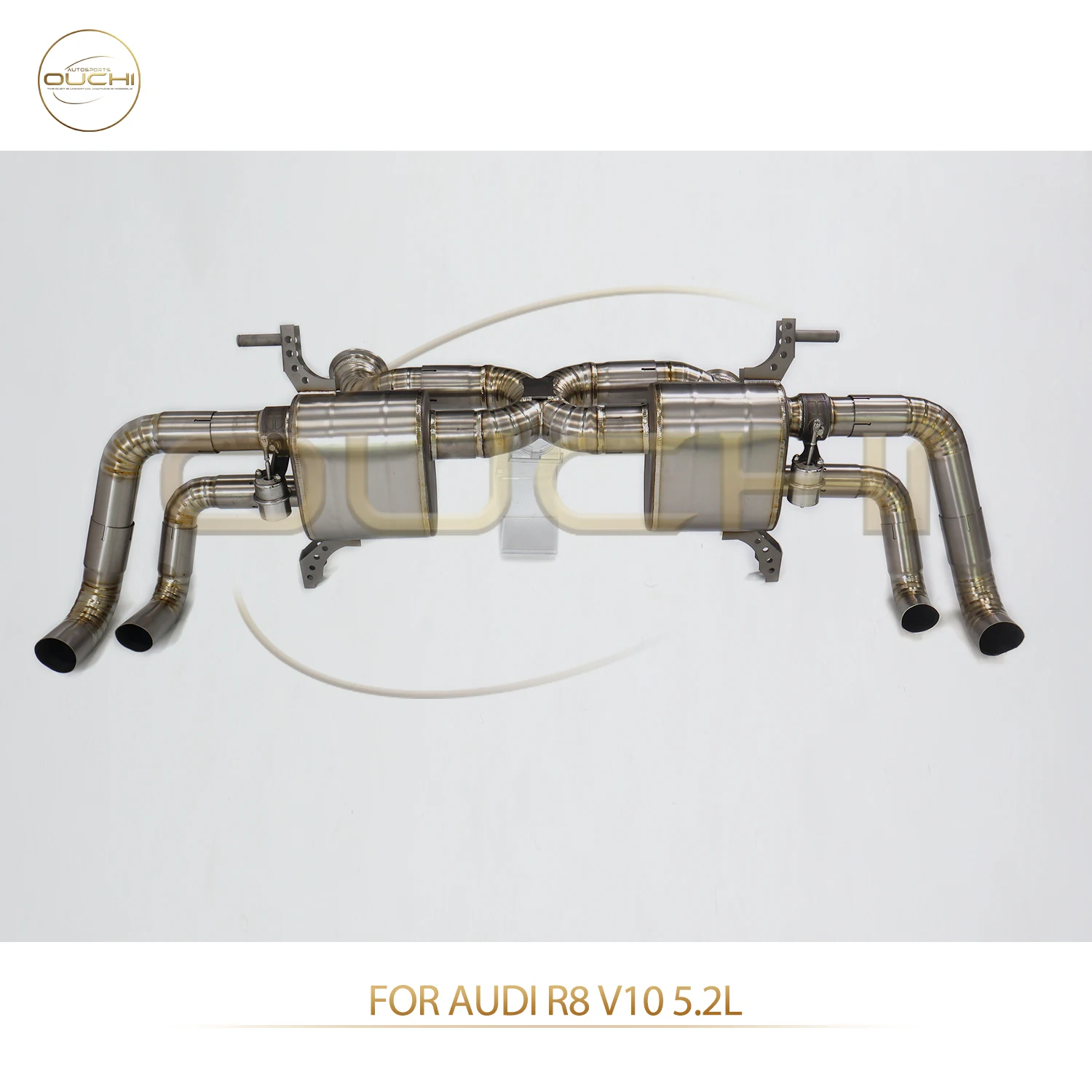 

OUCHI Factory Direct Sales Catback for Audi R8 V10 5.2L TC4 Plain Color Exhaust With Pneumatic Valve Mufflers X-Pipe Design