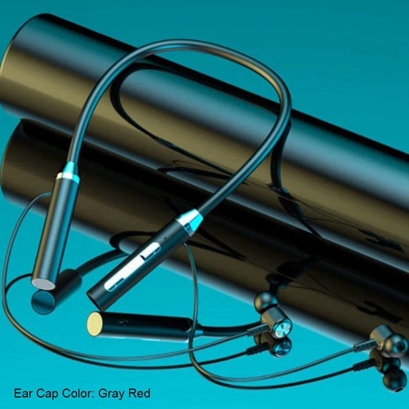 سماعة بلوتوث لاسلكية، نوع الرقبة، ستيريو للحد من الضوضاء، بطاقة توصيل عالمية، سماعة أذن رياضية، ميكروفون