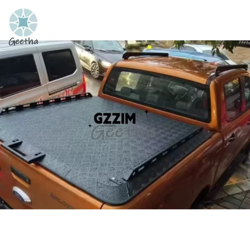 

Auto parts pickup truck cargo box aluminum alloy flat cover For Revo