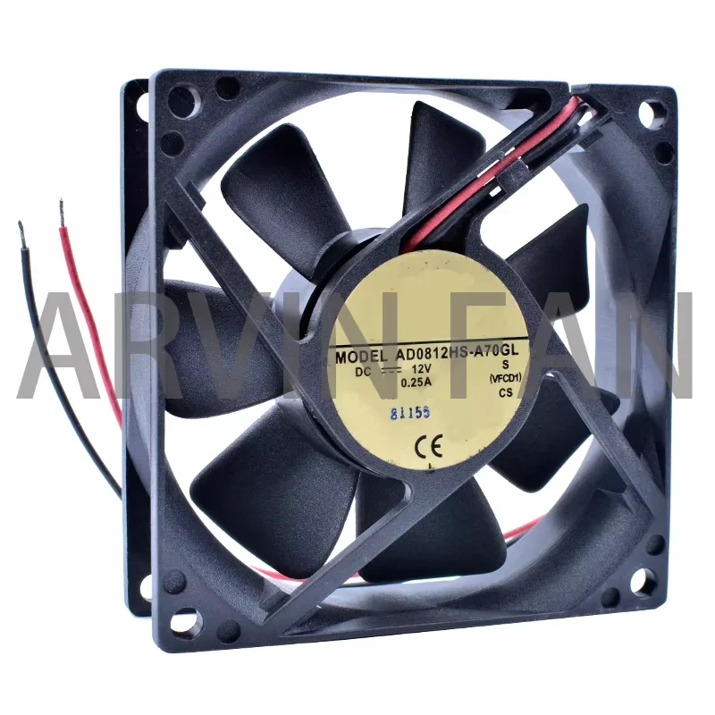 COOLING REVOLUTION AD0812HS-A70GL 8 ซม.80 มม.8025 12V 0.25A ยี่ห้อใหม่ 2 สาย Air Volume CHASSIS Cooling