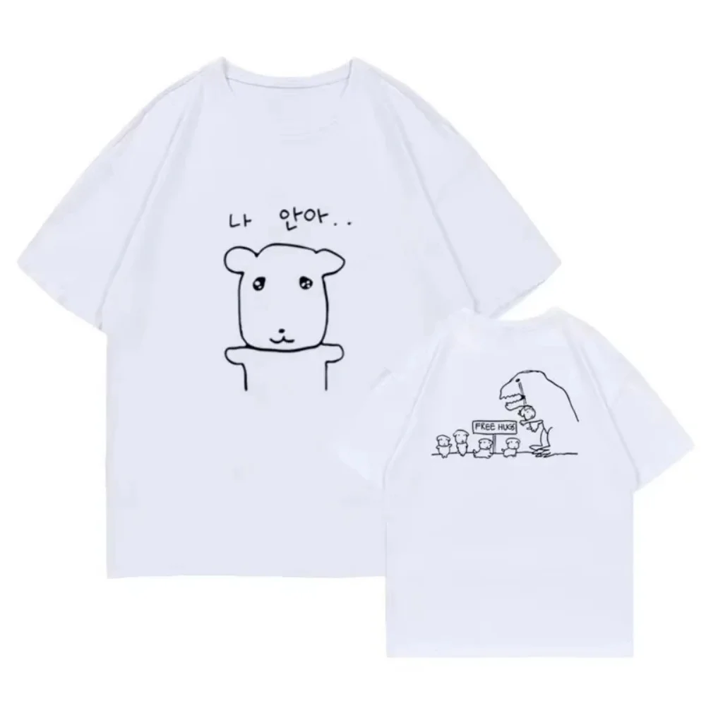 Niedliches, schmales Damen-T-Shirt mit Rundhalsausschnitt, lustiges Harajuku-Grafik-Kurzarmshirt, lässiges, bequemes Oberteil für den täglichen Gebrauch im Sommer. – Detail 5
