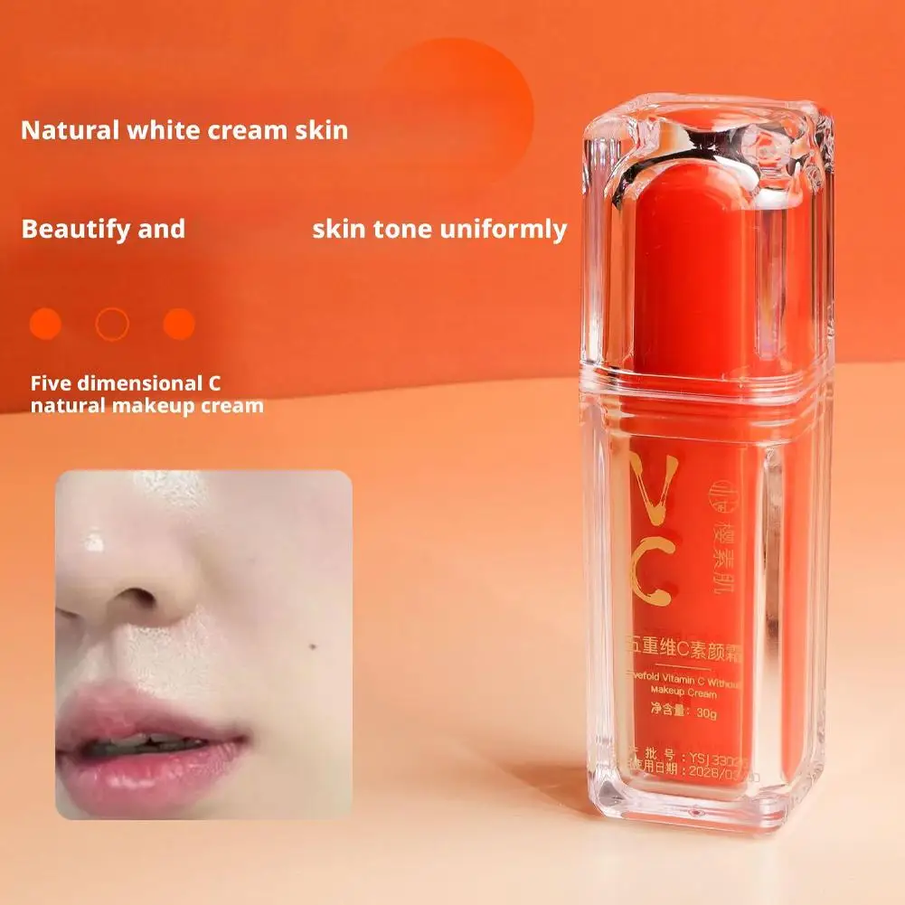 Vitamin C Face Cream Whitening Five VC Tone Up Cream Moisturizer Spots Aging Skin Care Anti Remover Brightening Pimple Wrin Y9W1