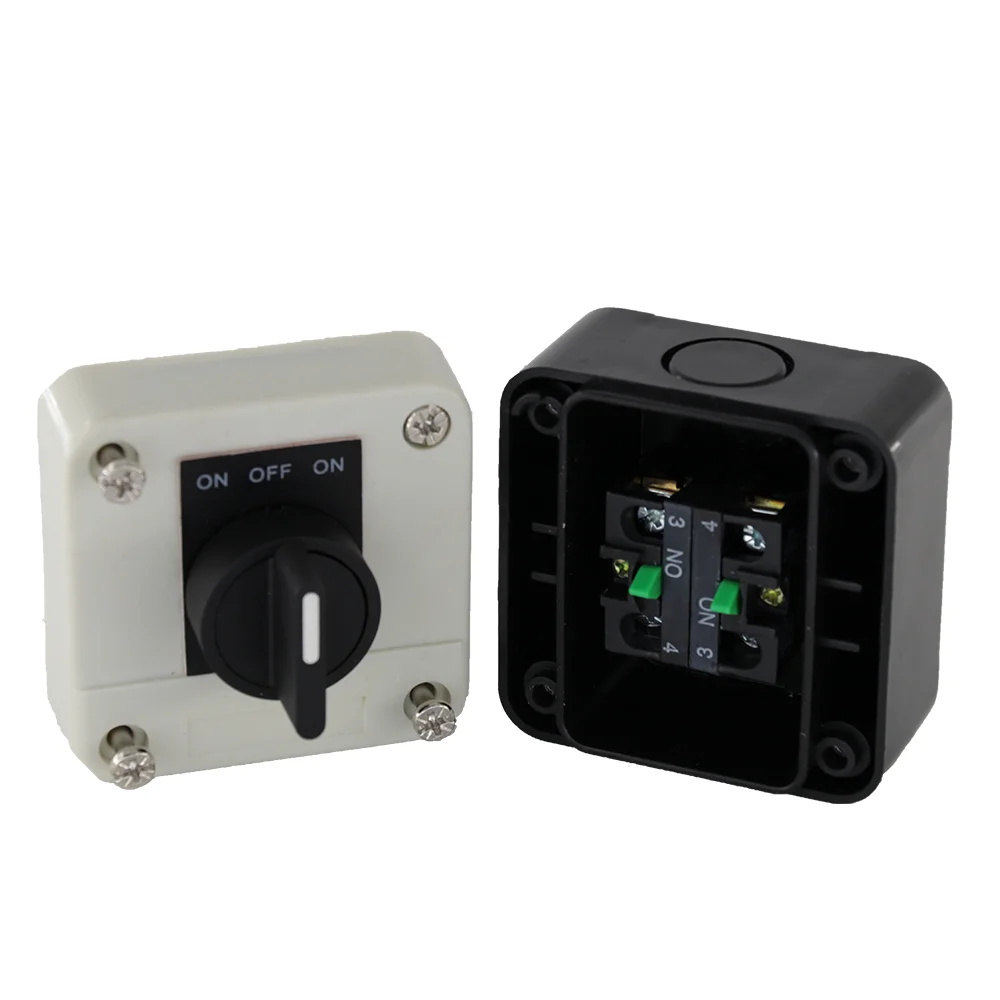 Waterproof Selector Switch Station Control Box Rotary Switch Knob Switch 2-Position Standard Handle SAL LA68H XALB132